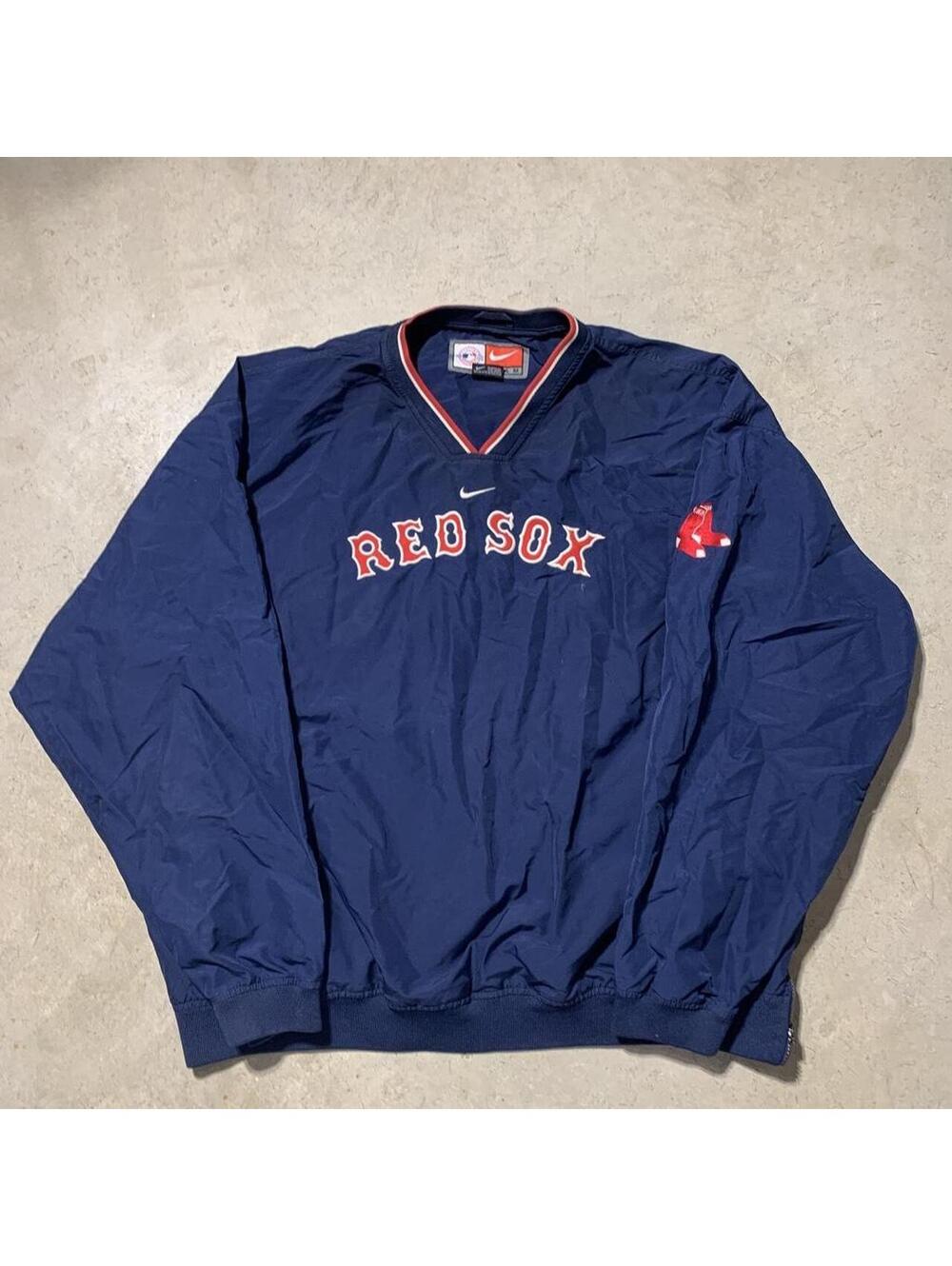 Vintage Y2K Nike Center Swoosh Boston Red Sox Pullover Jacket Mens XXL MLB